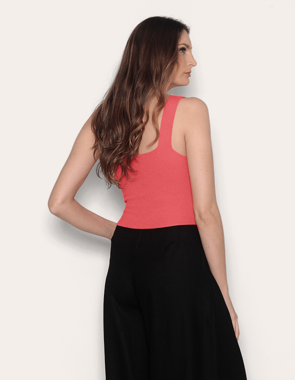 Blusa tricot cropped corselet