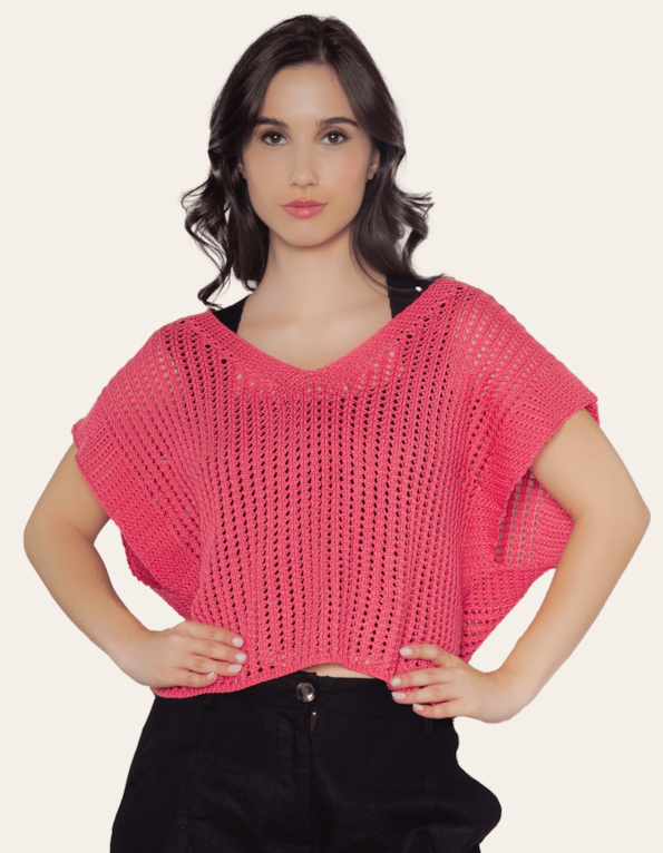 Blusa tricot decote v