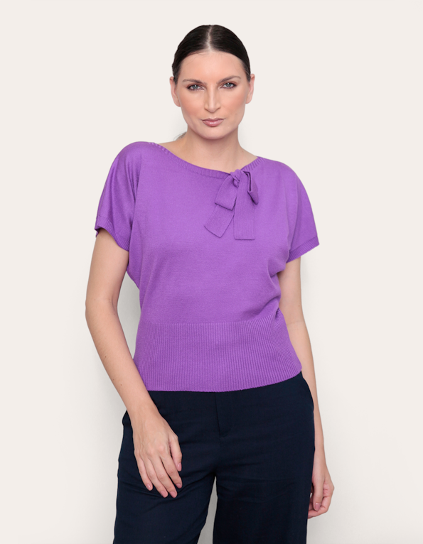 Blusa tricot laço
