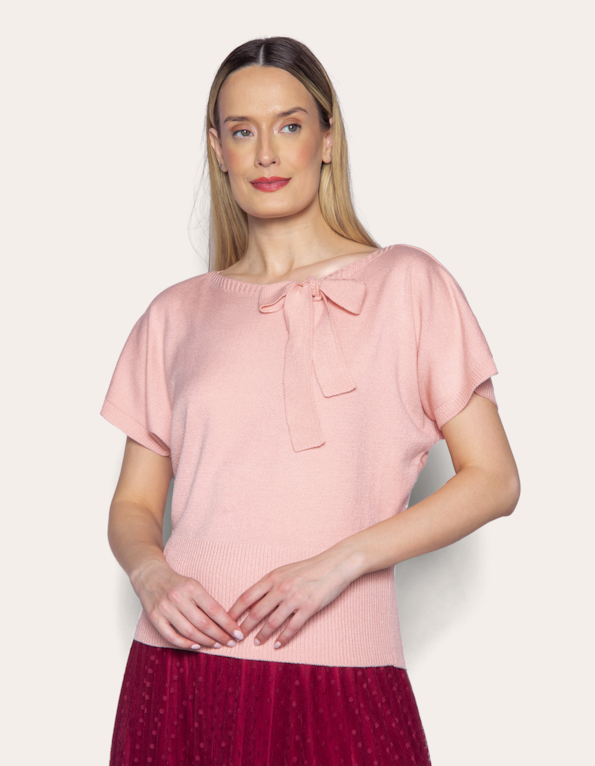 Blusa tricot laço Rose
