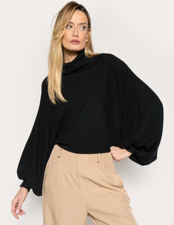 Blusa tricot oversized gola boba