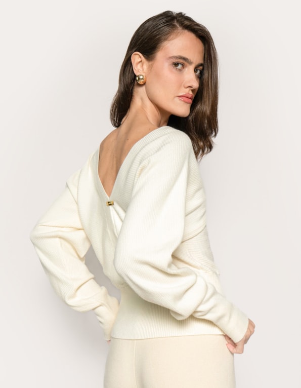 Blusa tricot premium decote v