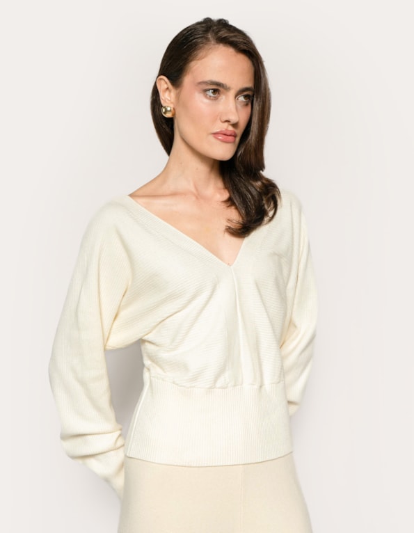 Blusa tricot premium decote v