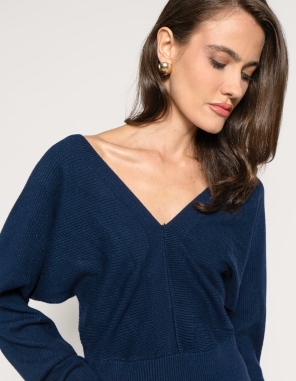 Blusa tricot premium decote v