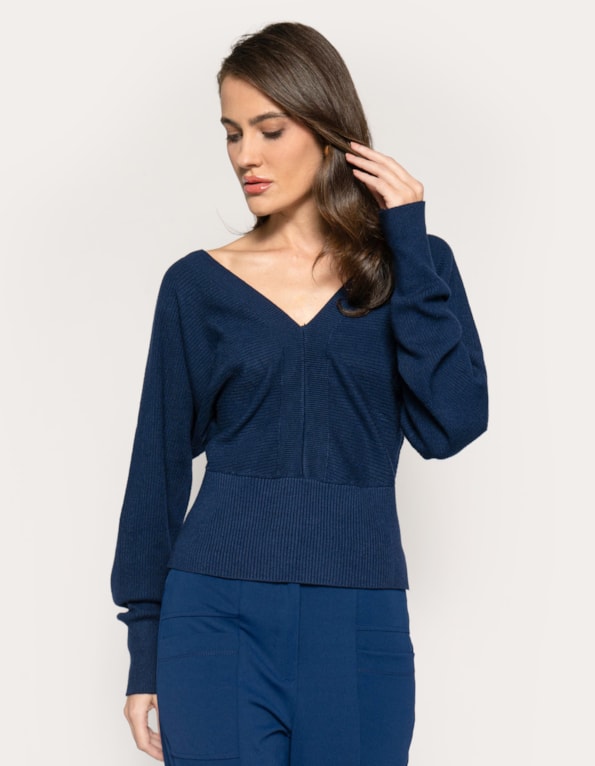 Blusa tricot premium decote v