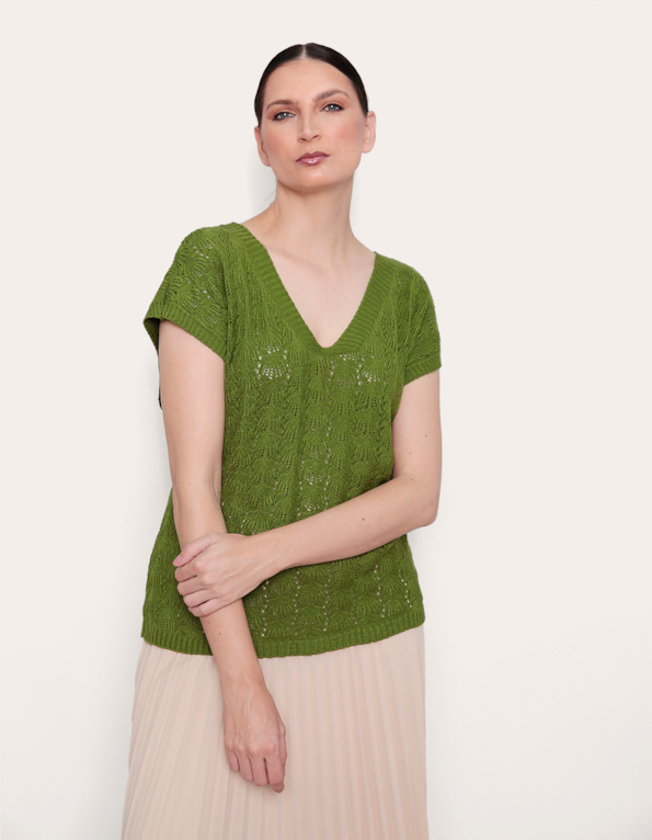 Blusa tricot rendada