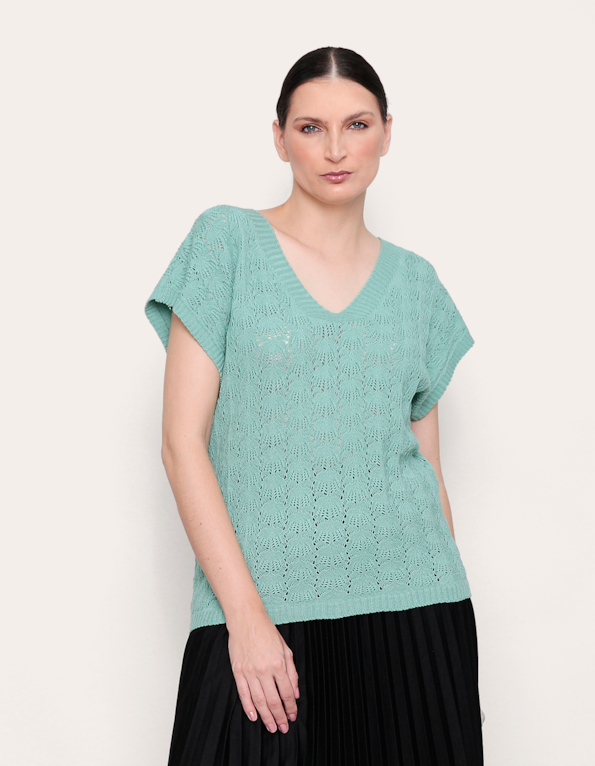 Blusa tricot rendada Mint