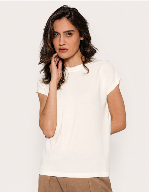 Blusa tricot soft manga curta