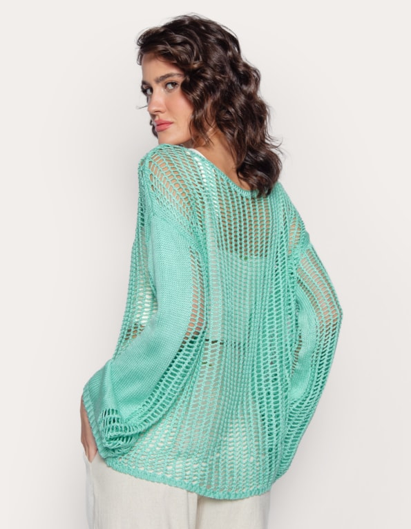 Blusa tricot tela manga longa 