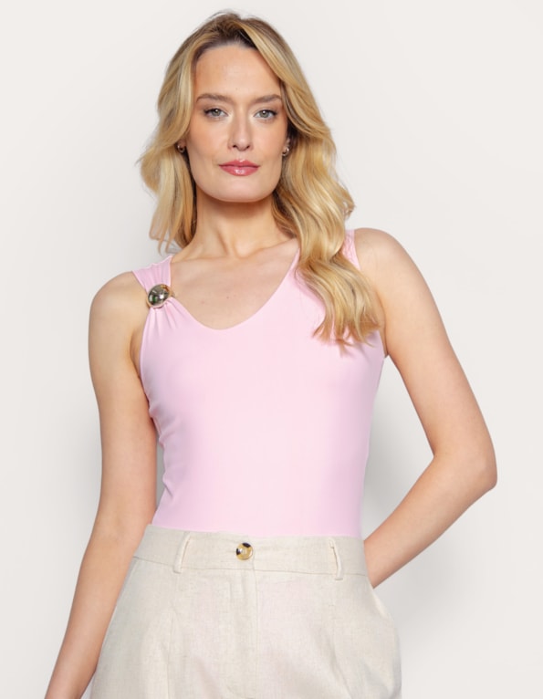 Body assimetrico detalhe metal