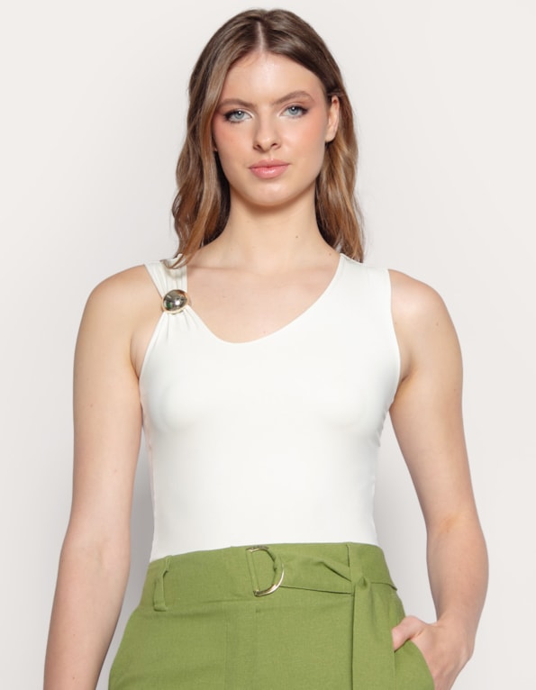 Body assimetrico detalhe metal Off white