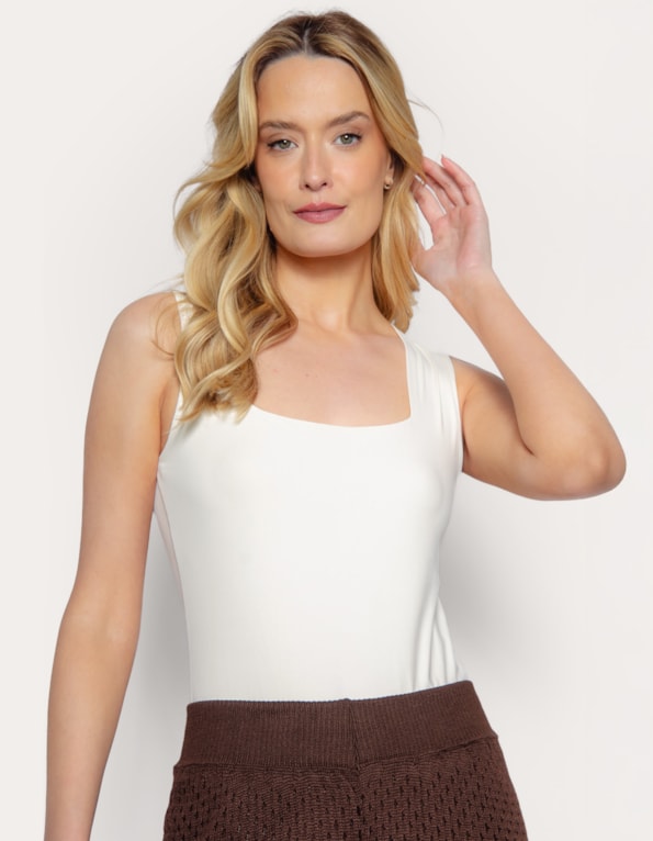 Body decote quadrado Off white