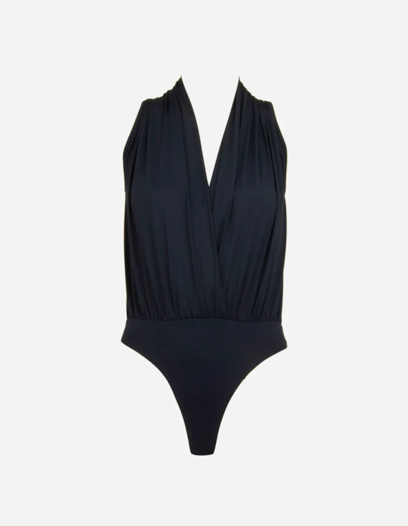 Body transpassado cavado liso Preto