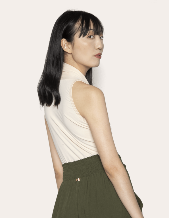 Body Transpassado Gola Halter – Areia