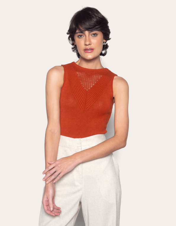 Body tricot modal Caramelo