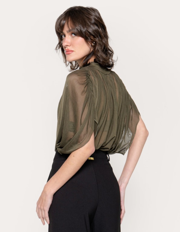 Body tule drapeado Oliva