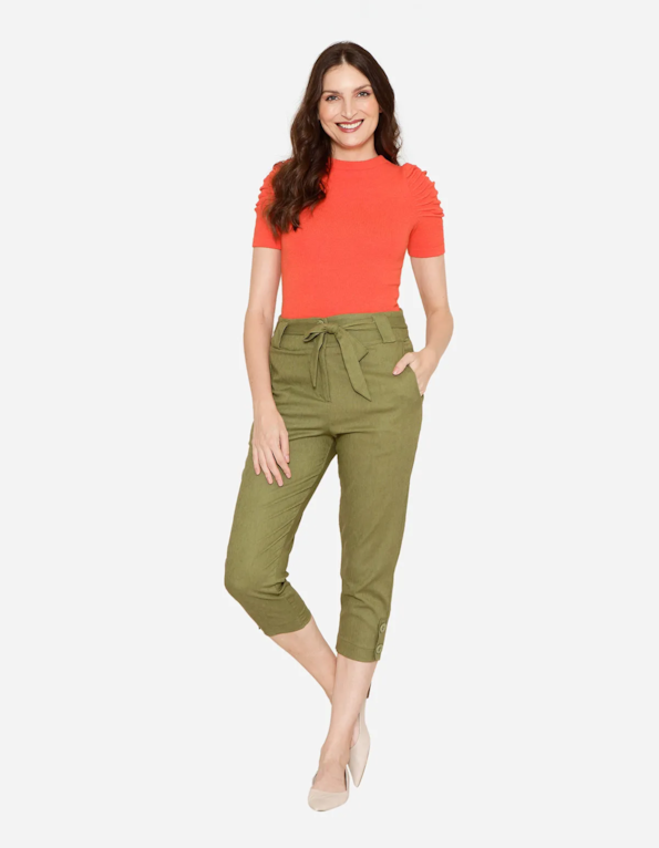 calça cropped clochard oliva light