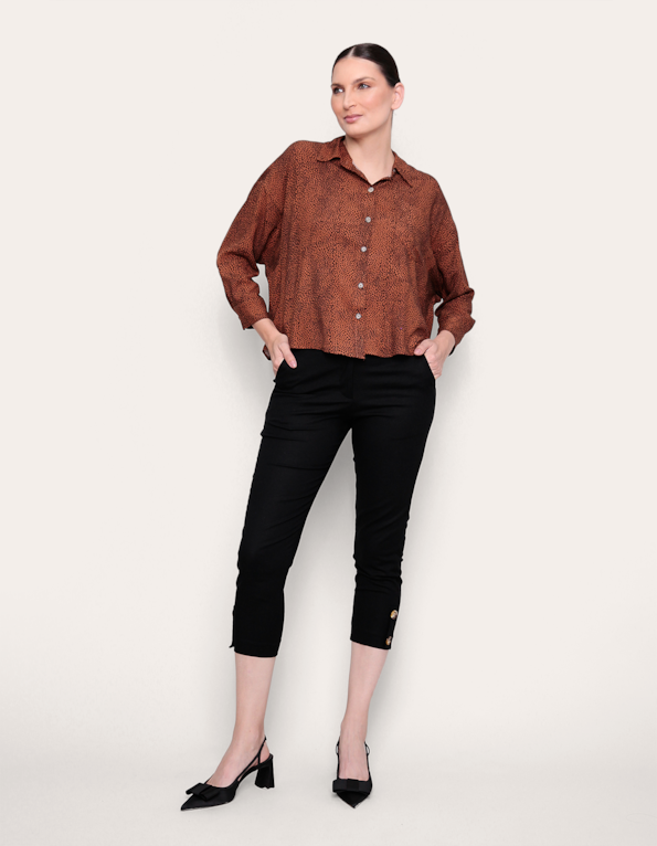 calca cropped clochard preta