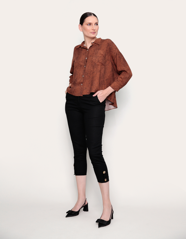 calca cropped clochard preta