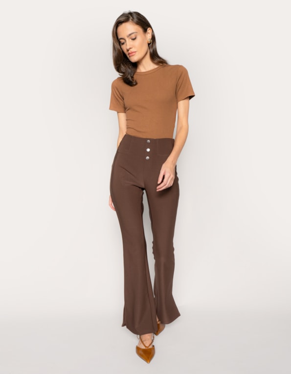 Calça flare malha premium