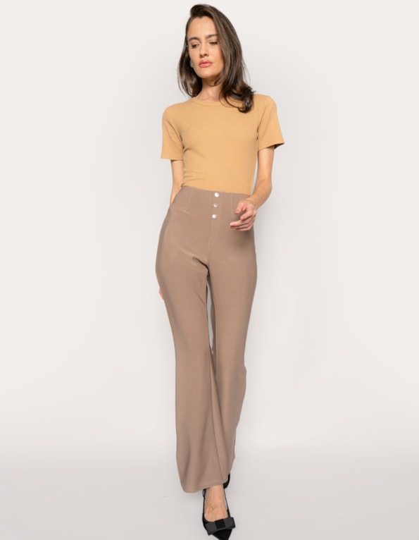 Calça flare malha premium