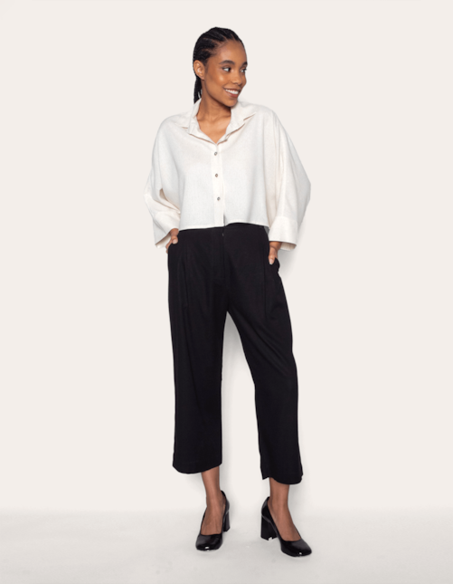 Calça pantacourt alfaiataria Preto