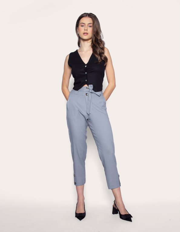 Calca pantacourt clochard Cinza