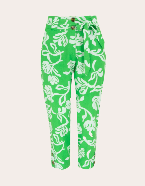 Calca pantacourt clochard estampada Verde