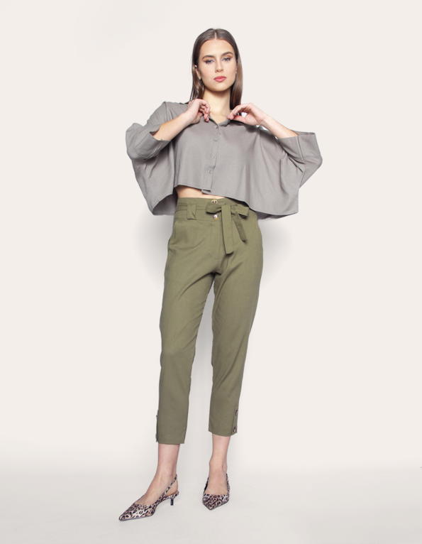 Calca pantacourt clochard Verde militar