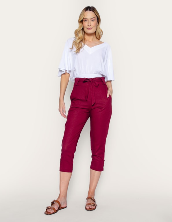 Calca pantacourt clochard Vinho