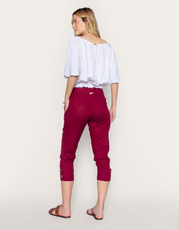 Calca pantacourt clochard Vinho