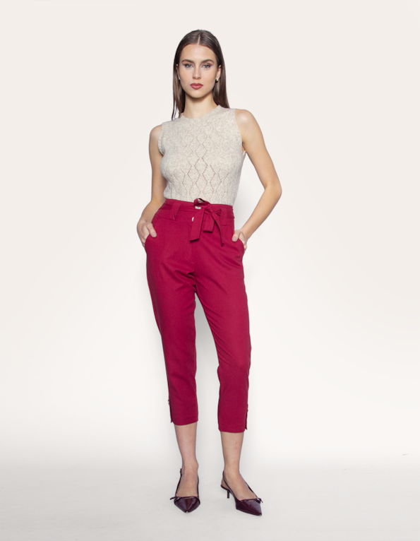 Calca pantacourt clochard Vinho medio