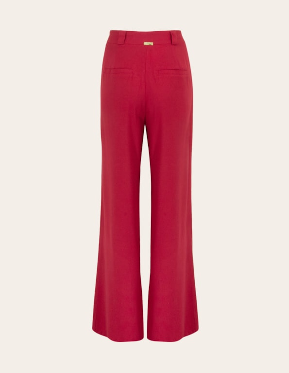 Calça pantalona alfaiataria 2 botões Vermelho