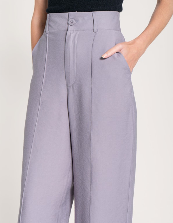 Calça pantalona alfaiataria Cinza