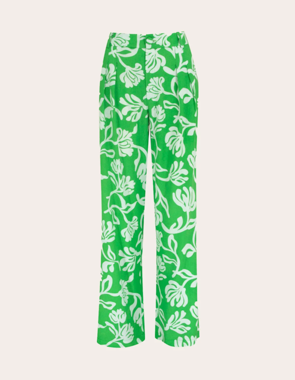 Calça pantalona alfaiataria estampada Verde