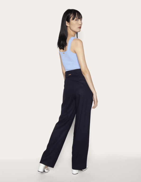 Calça pantalona alfaiataria  Marinho