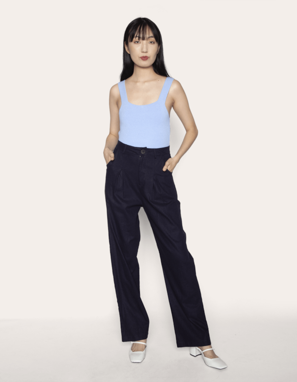 Calça pantalona alfaiataria  Marinho