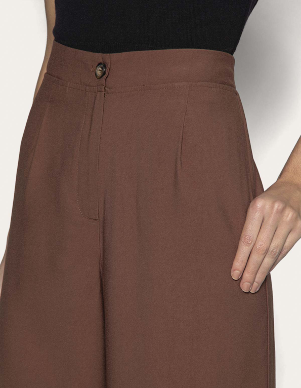 Calça pantalona alfaiataria Marrom
