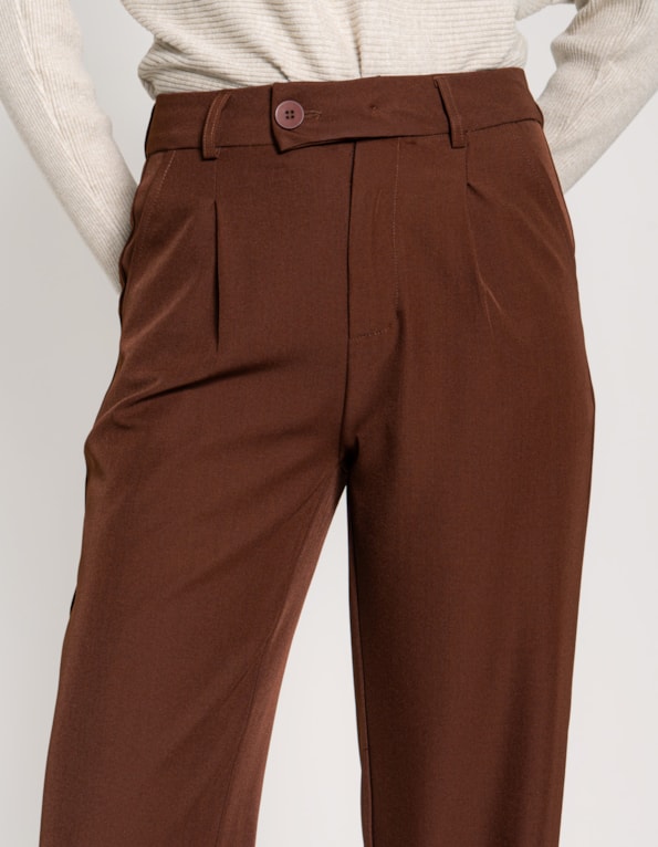 Calça pantalona alfaiataria Marrom