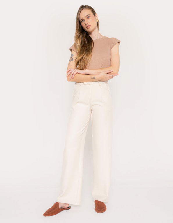 Calça pantalona alfaiataria Off white