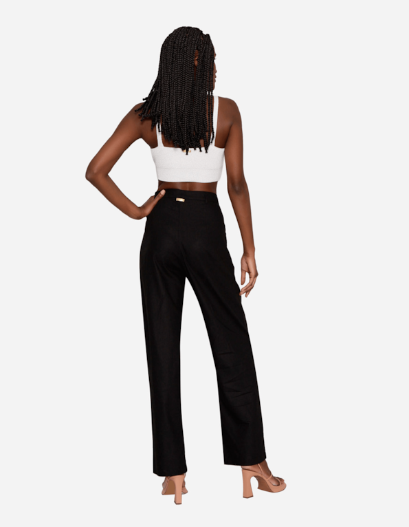 Calça pantalona alfaiataria  Preto