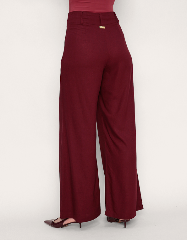 Calça pantalona alfaiataria Vermelho escuro