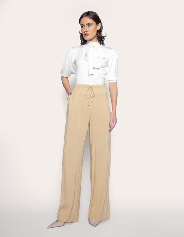 Calça pantalona Bege desertico