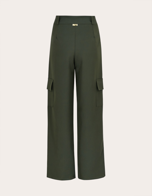 Calça pantalona cargo alfaiataria Verde militar