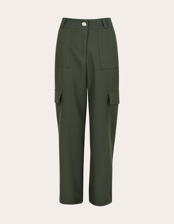Calça pantalona cargo alfaiataria Verde militar