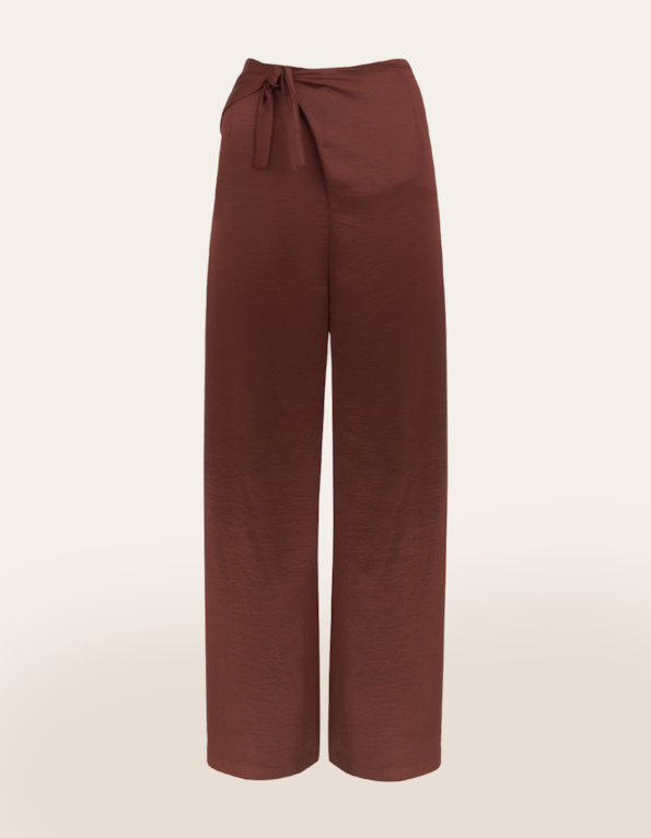 Calça pantalona de amarrar Chocolate