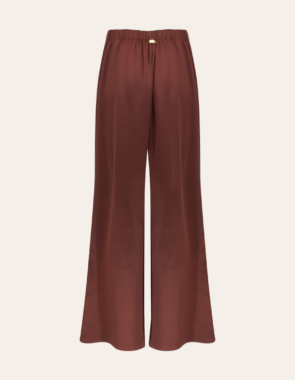 Calça pantalona de amarrar Chocolate