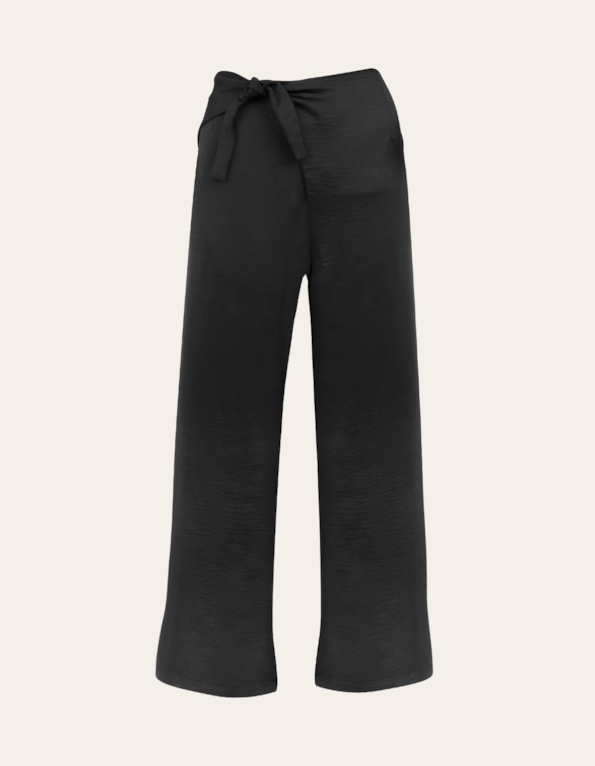 Calça pantalona de amarrar Preto