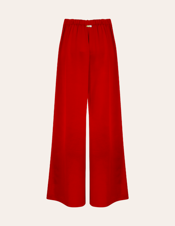 Calça pantalona de amarrar Vermelho