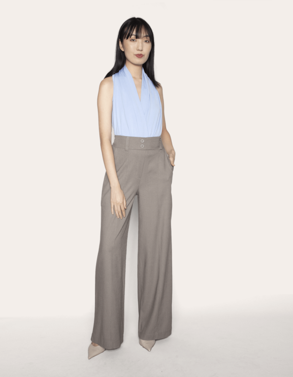 Calça pantalona linho blend